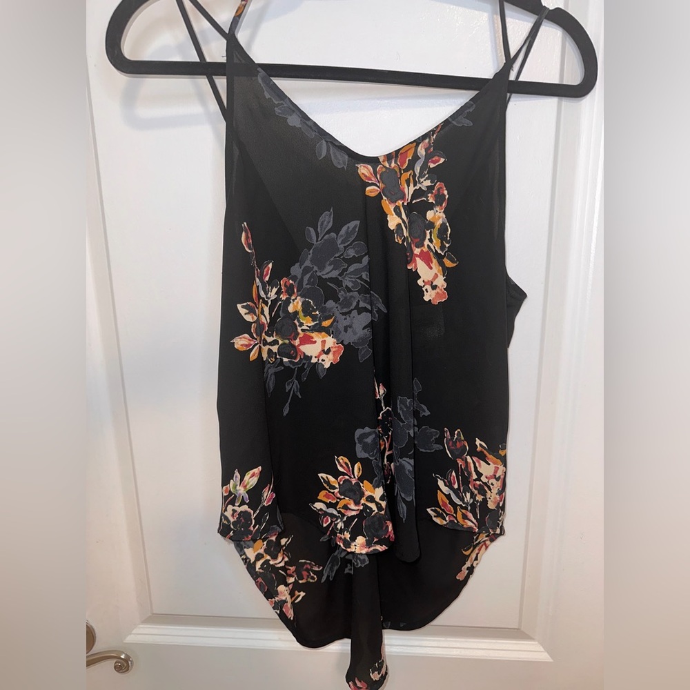 Astr Black Floral Camisole